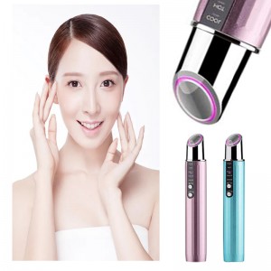 RF Beauty Eye Massager Stick EMS Beauty Eye Eye Radiency Hot&Cold Access أداة لتقليل الخطوط الدقيقة ، ومكافآت ، ودائرة مظلمة تتلاشى ، وأكياس العين الباهتة